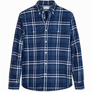 Everlane Flannel Shirt Men’s M Navy Plaid Button Down Soft Cotton Workwear